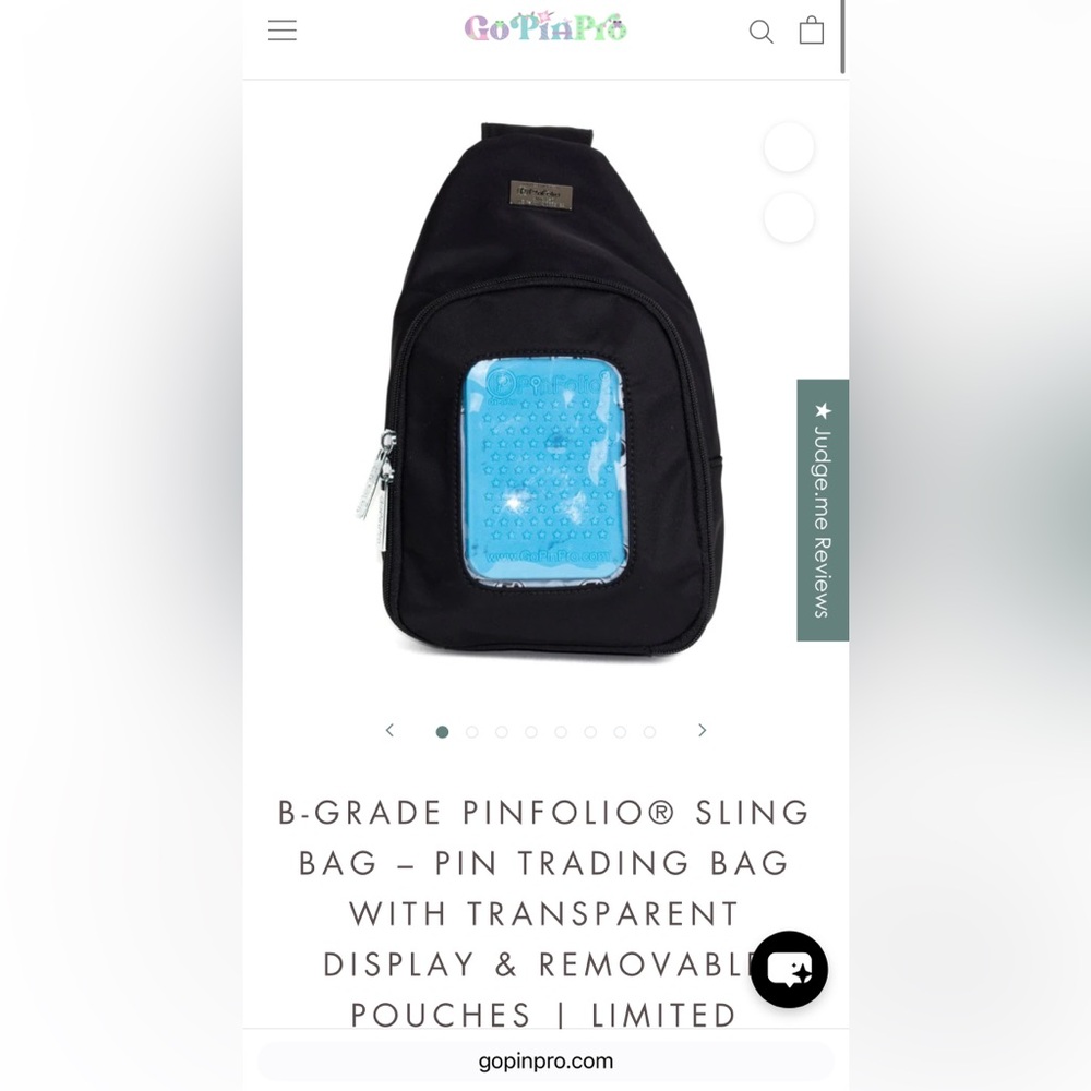 B-GRADE PINFOLIO SLING BAG – PIN TRADING BAG WITH TRANSPARENT DISPLAY